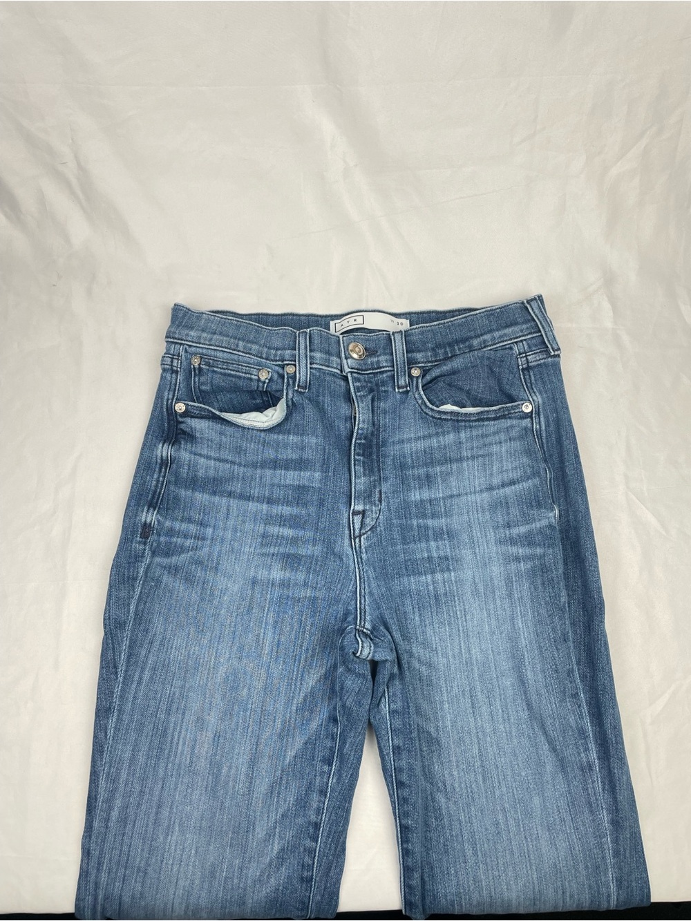AYR The Pop Jeans Women’s Size 30 Cropped Straight Leg Fray Hem Denim - Picture 3 of 13